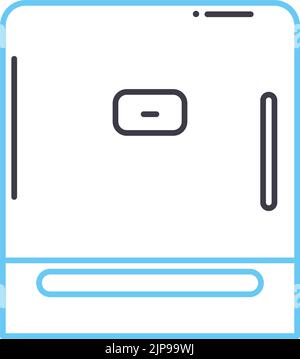 fridge line icon, outline symbol, vector illustration, concept sign Stock Vector