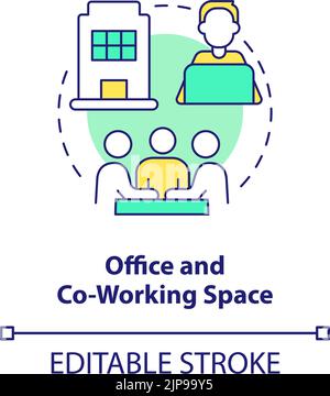 Office and co-working space concept icon Stock Vector