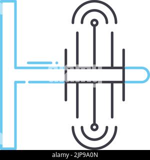 radio antenna line icon, outline symbol, vector illustration, concept sign Stock Vector