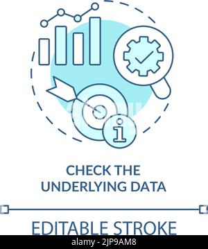 Check underlying data turquoise concept icon Stock Vector