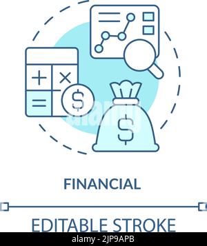 Financial turquoise concept icon Stock Vector