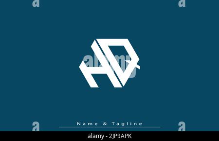 Alphabet letters Initials Monogram logo HQ , QH Stock Vector