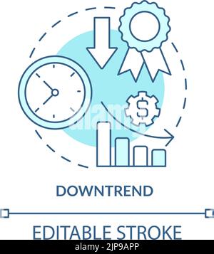 Downtrend turquoise concept icon Stock Vector
