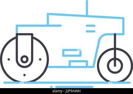 steamroller line icon, outline symbol, vector illustration, concept sign Stock Vector