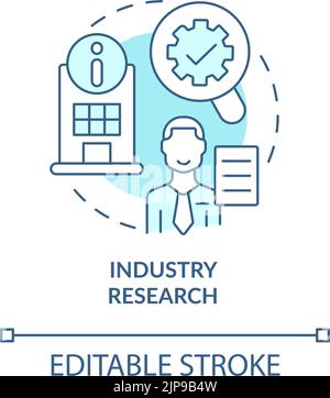 Industry research turquoise concept icon Stock Vector