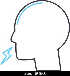 voiceover speech line icon, outline symbol, vector illustration, concept sign Stock Vector