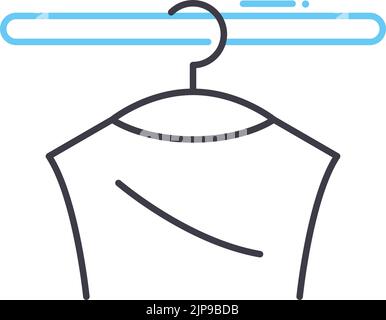 wardrobe clothes hanger line icon, outline symbol, vector illustration, concept sign Stock Vector