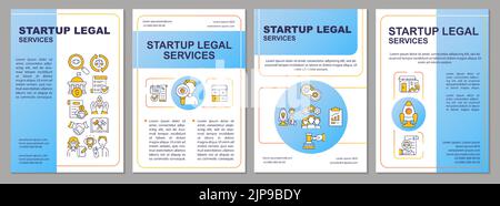 Legal services for early-stage entrepreneurs blue brochure template Stock Vector