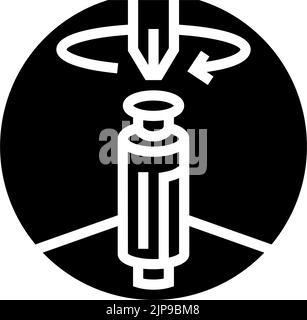 screw bolt assembly furniture glyph icon vector illustration Stock ...