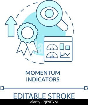 Momentum indicators turquoise concept icon Stock Vector