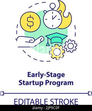 Early-stage startup program concept icon Stock Vector