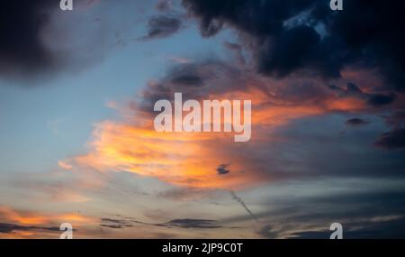 Expressive dramatic cloudscape with vibrant colors Stock Photo
