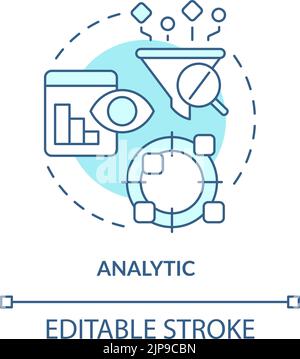 Analytic turquoise concept icon Stock Vector