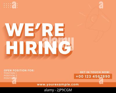 Hiring or Recruitment Advertising can be used as poster, job hiring announcement on social media, banner, flyer. Vacancies template. Stock Vector