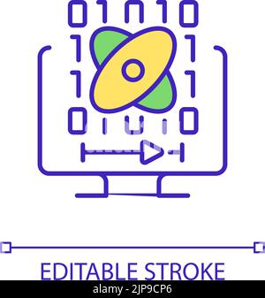 Data science courses RGB color icon Stock Vector