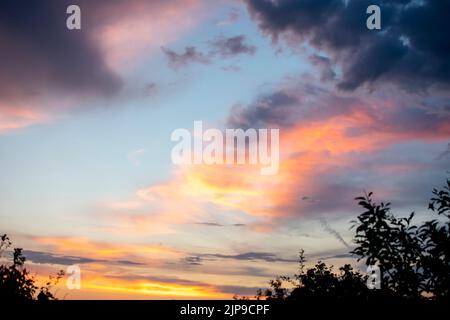 Expressive dramatic cloudscape with vibrant colors Stock Photo