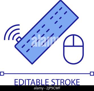 Wireless keyboard and mouse RGB color icon Stock Vector