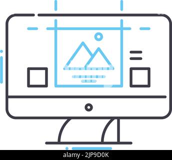 Website Prototyping line icon, outline symbol, vector illustration, concept sign Stock Vector