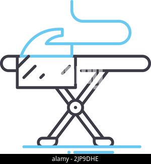 ironing board line icon, outline symbol, vector illustration, concept sign Stock Vector