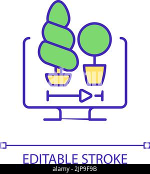 Gardening lessons online RGB color icon Stock Vector