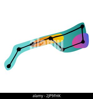 Line doodle constellation. Hand-drawn star on white background. Colorful astronomical object. Universe Space sign. Magic night, Big Dipper, great bear Stock Vector
