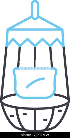 swing chair line icon, outline symbol, vector illustration, concept sign Stock Vector