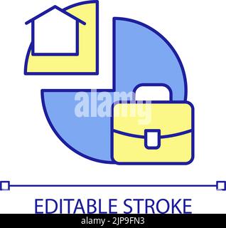 Partly remote work RGB color icon Stock Vector