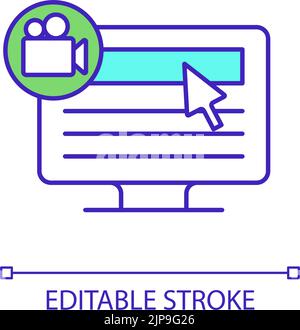 Screencasting RGB color icon Stock Vector