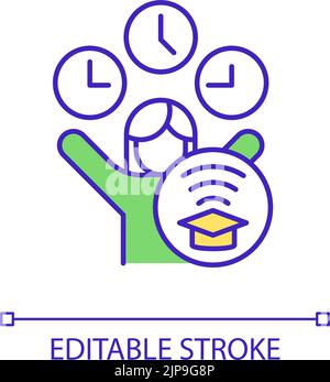 Flexible education schedule RGB color icon Stock Vector