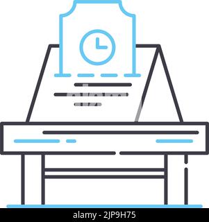 reservation line icon, outline symbol, vector illustration, concept sign Stock Vector