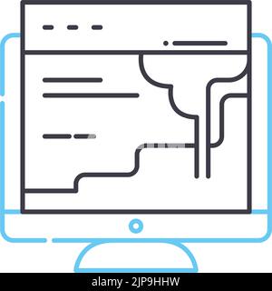 front end line icon, outline symbol, vector illustration, concept sign Stock Vector