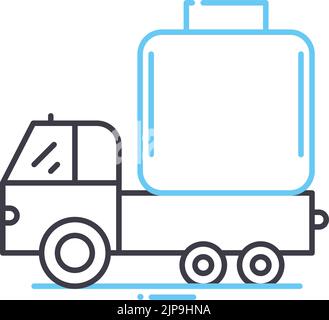 tank truck line icon, outline symbol, vector illustration, concept sign Stock Vector