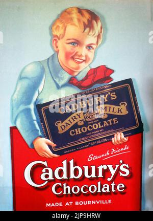 Bournville Birmingham Cadbury Dairy Milk advert - Staunch Friends Stock Photo