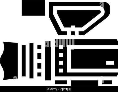 camcoder video production film glyph icon vector illustration Stock Vector