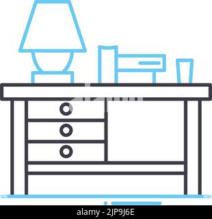 table lamp line icon, outline symbol, vector illustration, concept sign Stock Vector