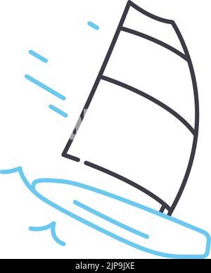 windsurf line icon, outline symbol, vector illustration, concept sign Stock Vector