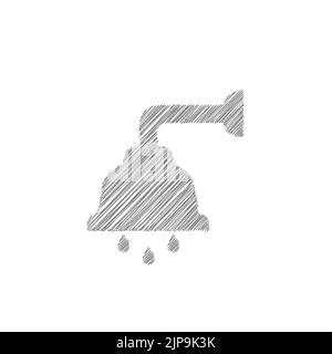 Shower grey sketch vector icon. Shower icon page symbol for your web site design Stock Vector