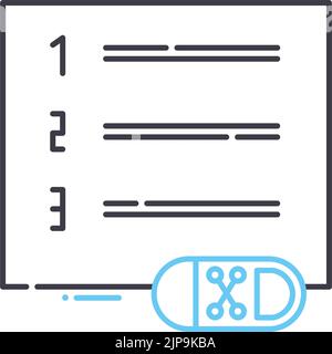 rules line icon, outline symbol, vector illustration, concept sign Stock Vector