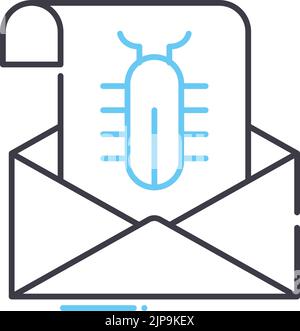 spam mail line icon, outline symbol, vector illustration, concept sign Stock Vector