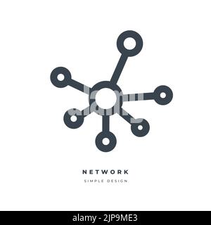 Hub network connection thin line icon. Stock Vector