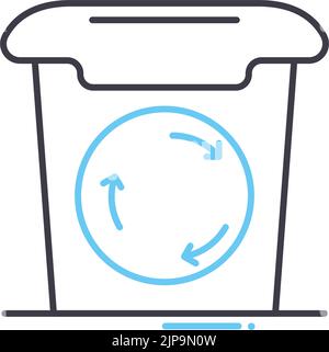 trash line icon, outline symbol, vector illustration, concept sign Stock Vector