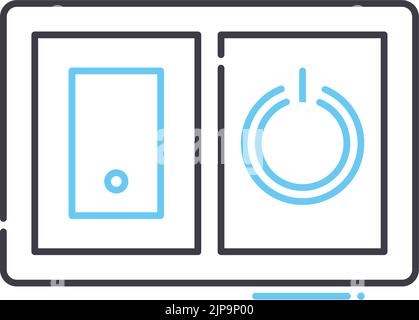 power switch line icon, outline symbol, vector illustration, concept sign Stock Vector