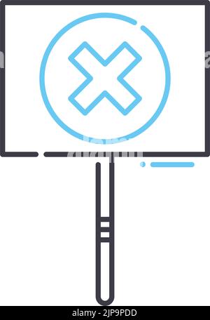 Prohibited line icon set, warning symbols collection, vector sketches ...