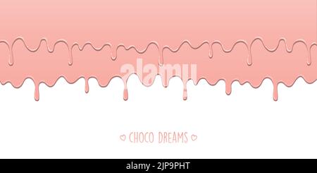 sweet tasty melting chocolate icing background choco dreams Stock Vector