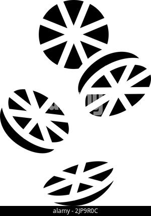 lemon slice food cut glyph icon vector illustration Stock Vector