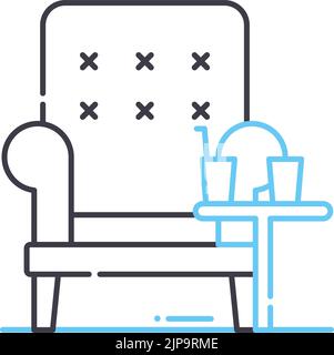 lounge line icon, outline symbol, vector illustration, concept sign Stock Vector