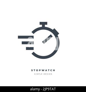 Timer, clock, stopwatch thin line icon. Stock Vector