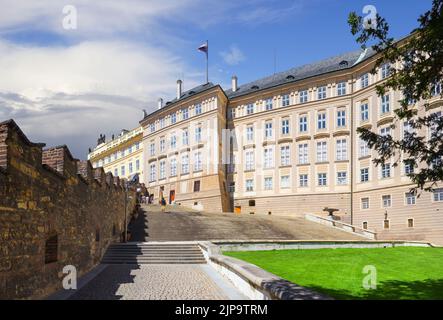 Staircase in the Garden of Eden in Prague Castle in summer sunny day. Prague, Czech republic. Stock Photo