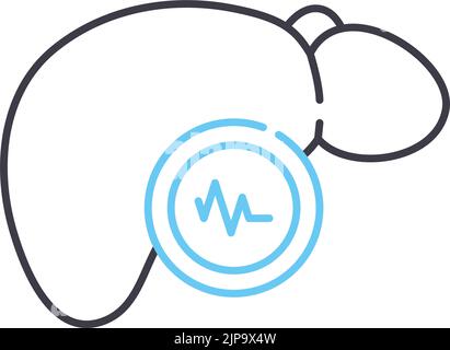 liver diseases line icon, outline symbol, vector illustration, concept sign Stock Vector