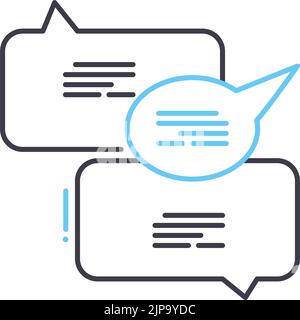 forums line icon, outline symbol, vector illustration, concept sign Stock Vector